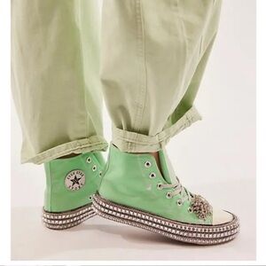 NEW Nan-Ku Couture Free People Cruise Studded Mint Green High Top Sneaker